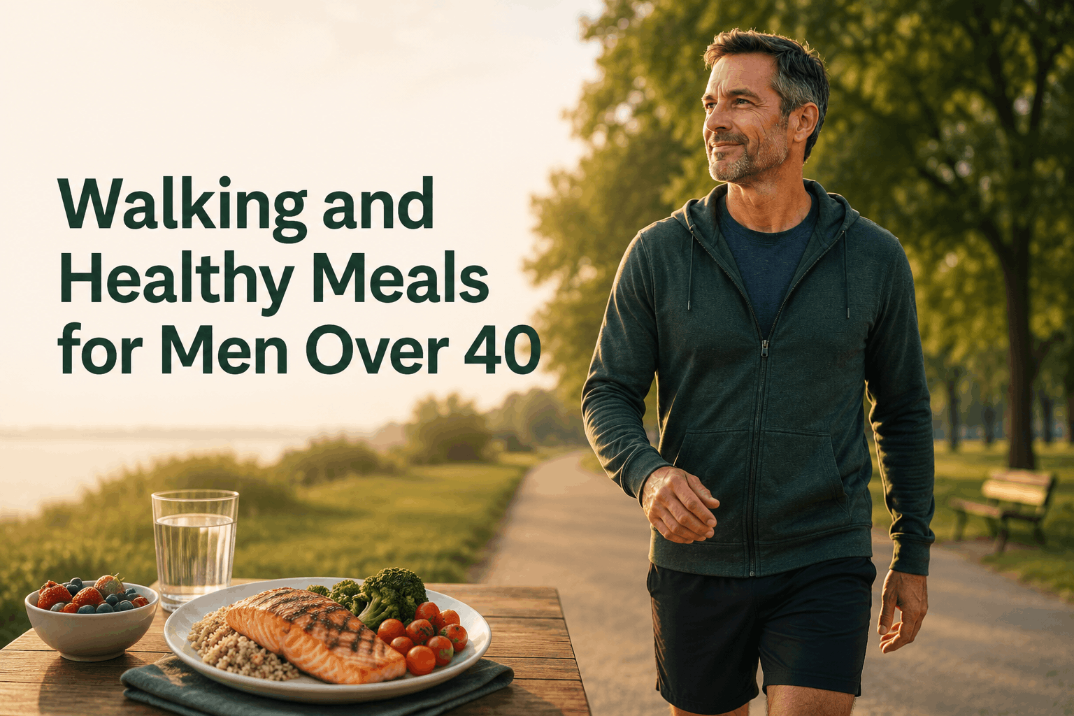 Simple lifestyle changes like walking and healthy meals for men over 40
