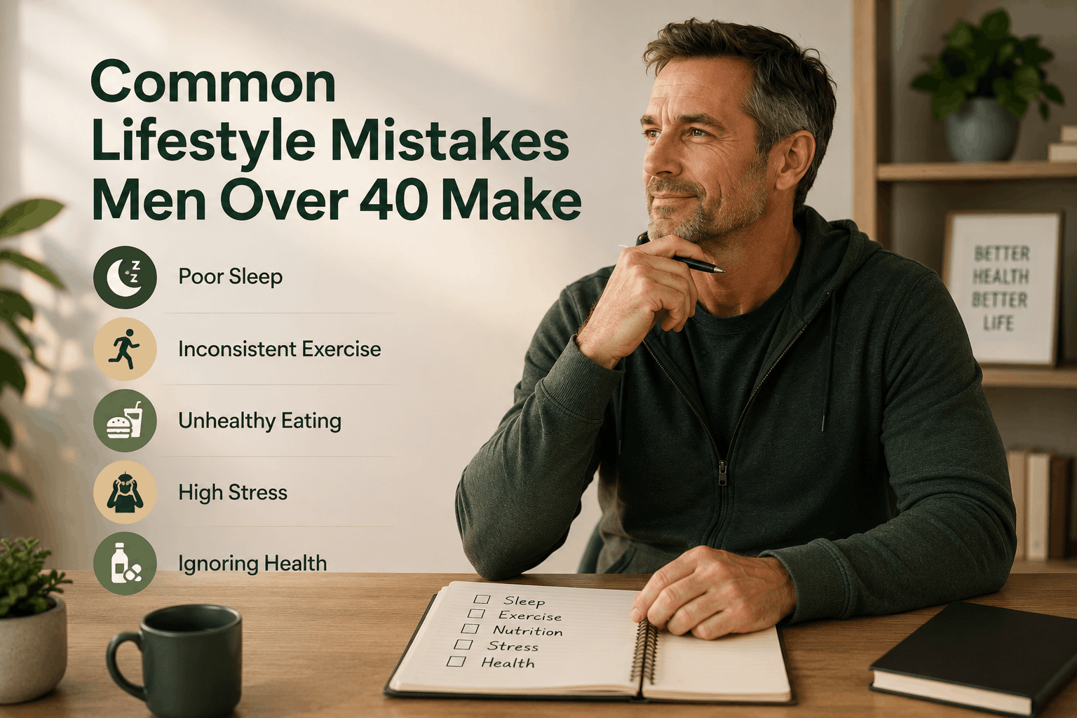 Lifestyle changes for better sleep stress control and recovery after 40