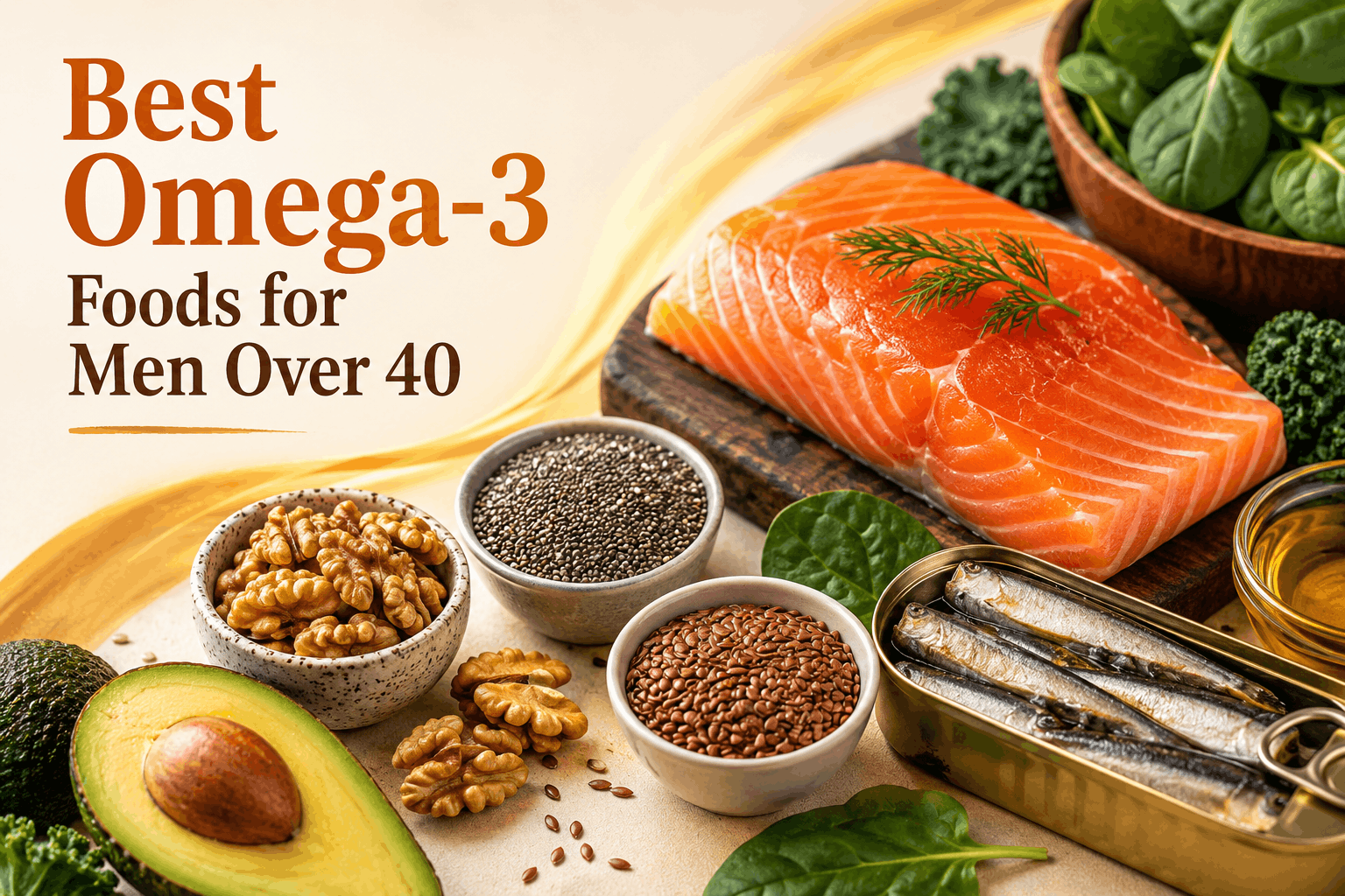 Omega 3 benefits from healthy food sources for men over 40