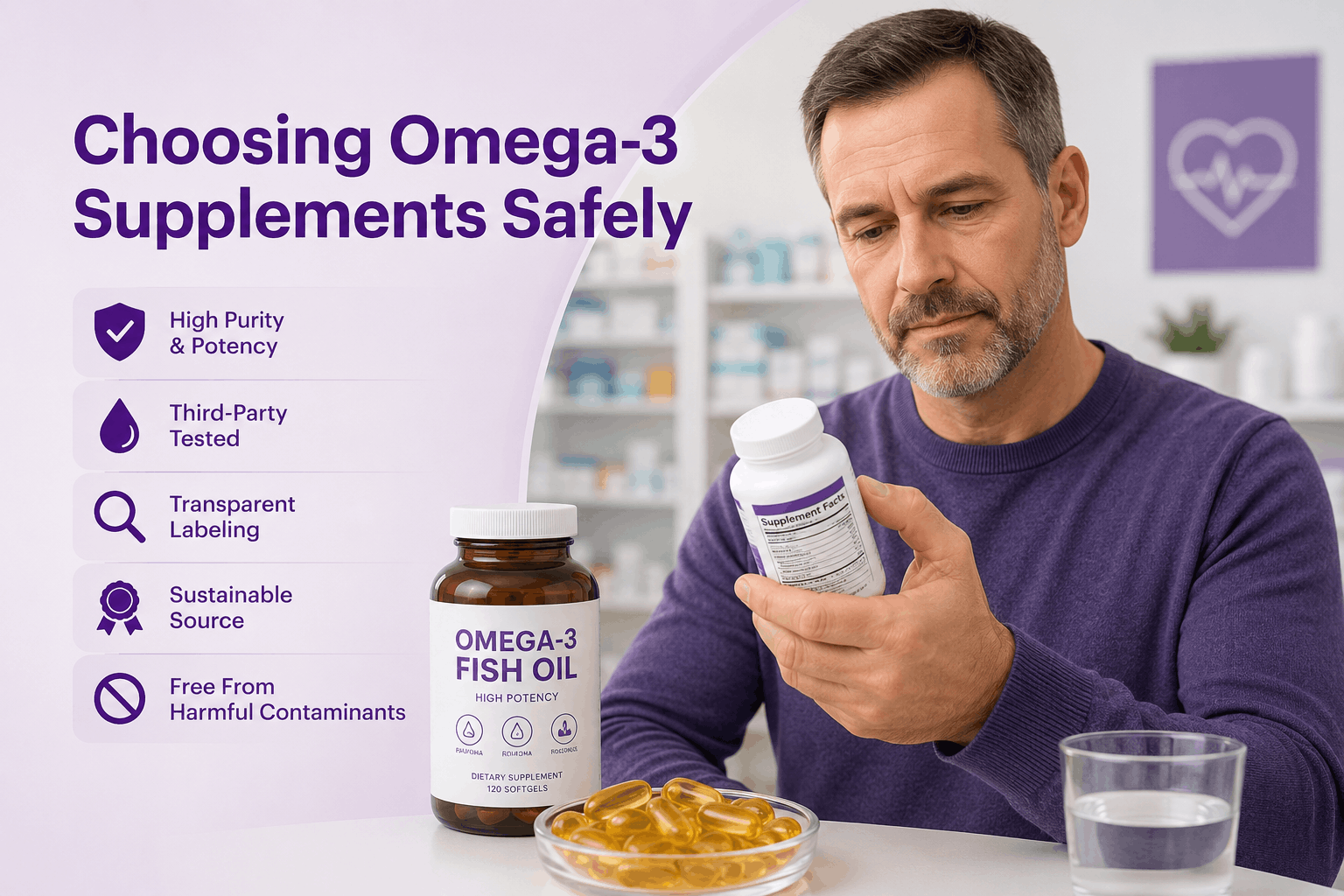 Omega 3 benefits and supplement safety checklist for men over 40