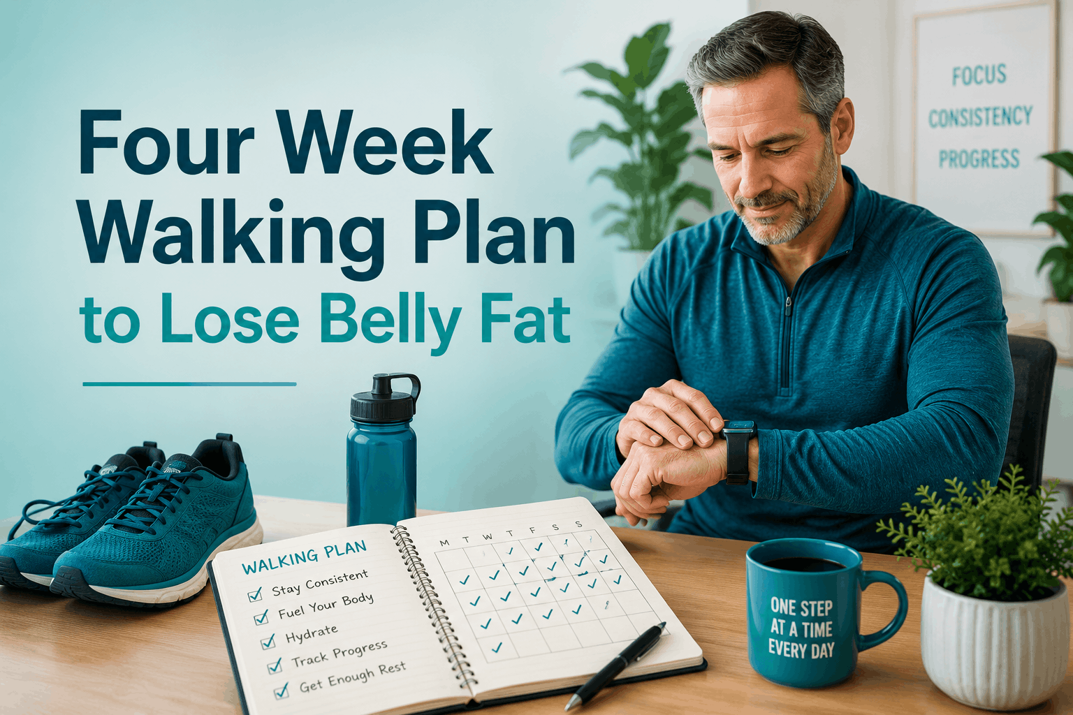 Four Week Walking Plan to Lose Belly Fat
