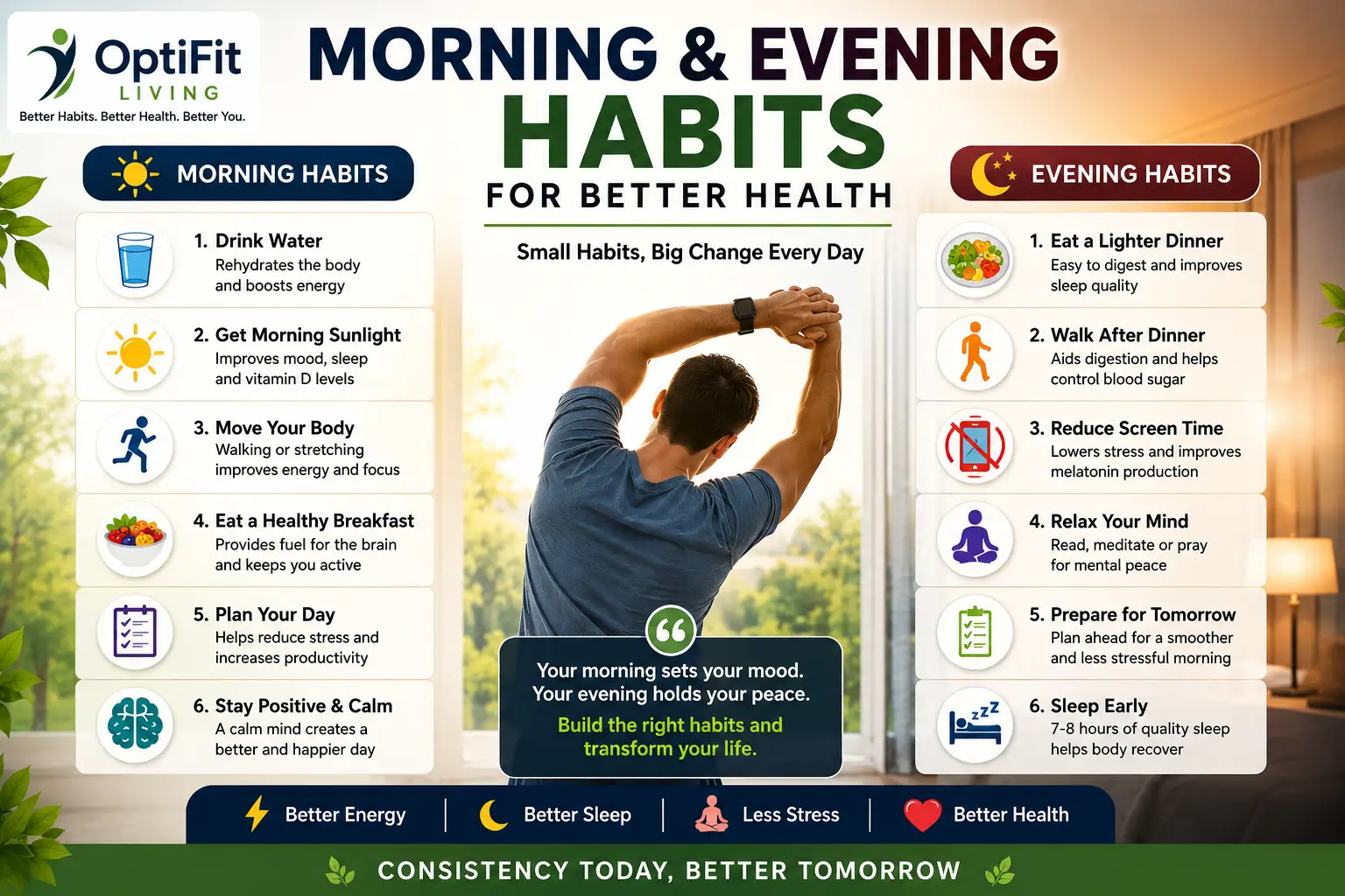 Morning and Evening Habits for Better Health