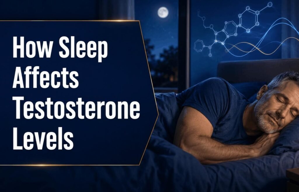 Sleeping man over 40 showing how sleep affects testosterone levels and hormonal balance