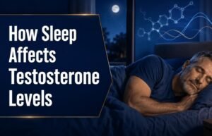 Sleeping man over 40 showing how sleep affects testosterone levels and hormonal balance