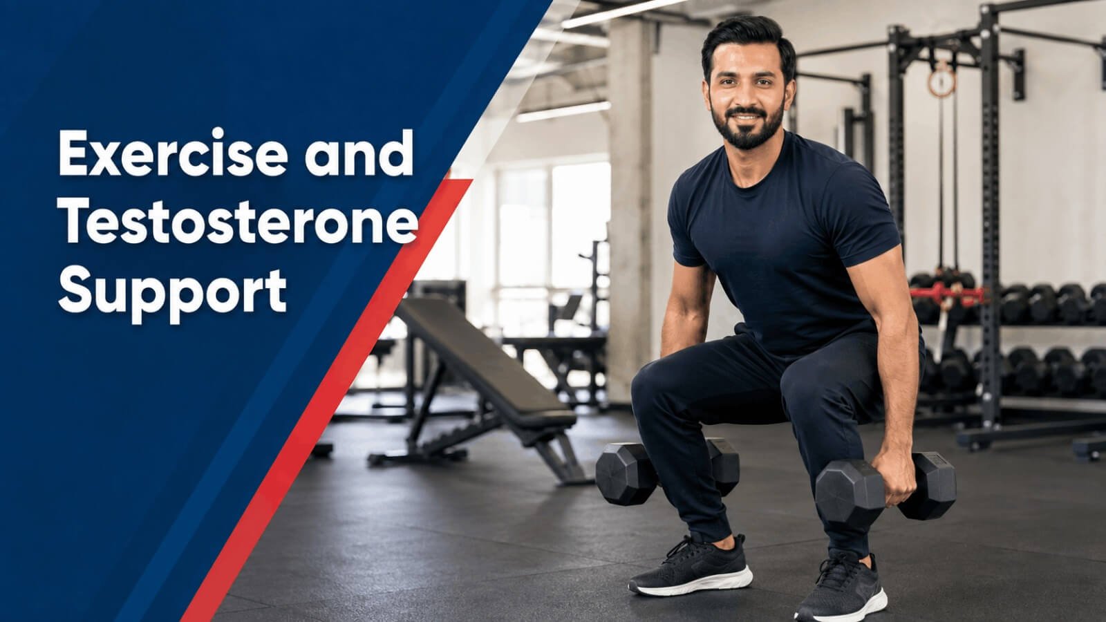 Man doing resistance training exercise for natural testosterone support