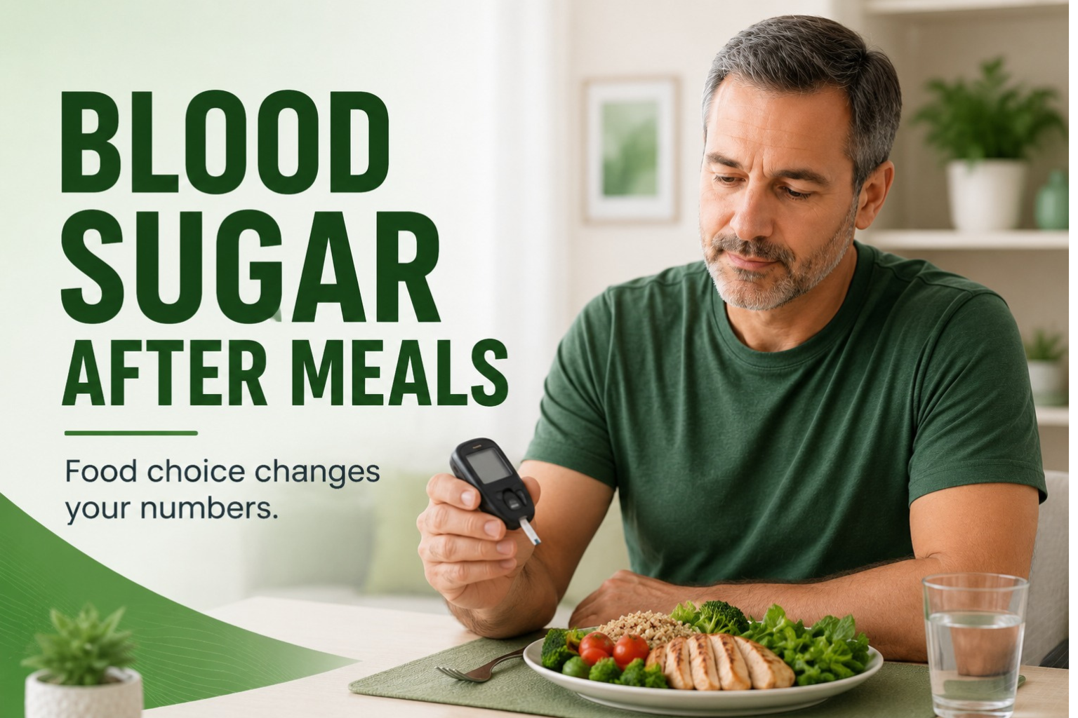 Monitoring normal blood sugar level spikes and changes 2 hours after eating a meal.