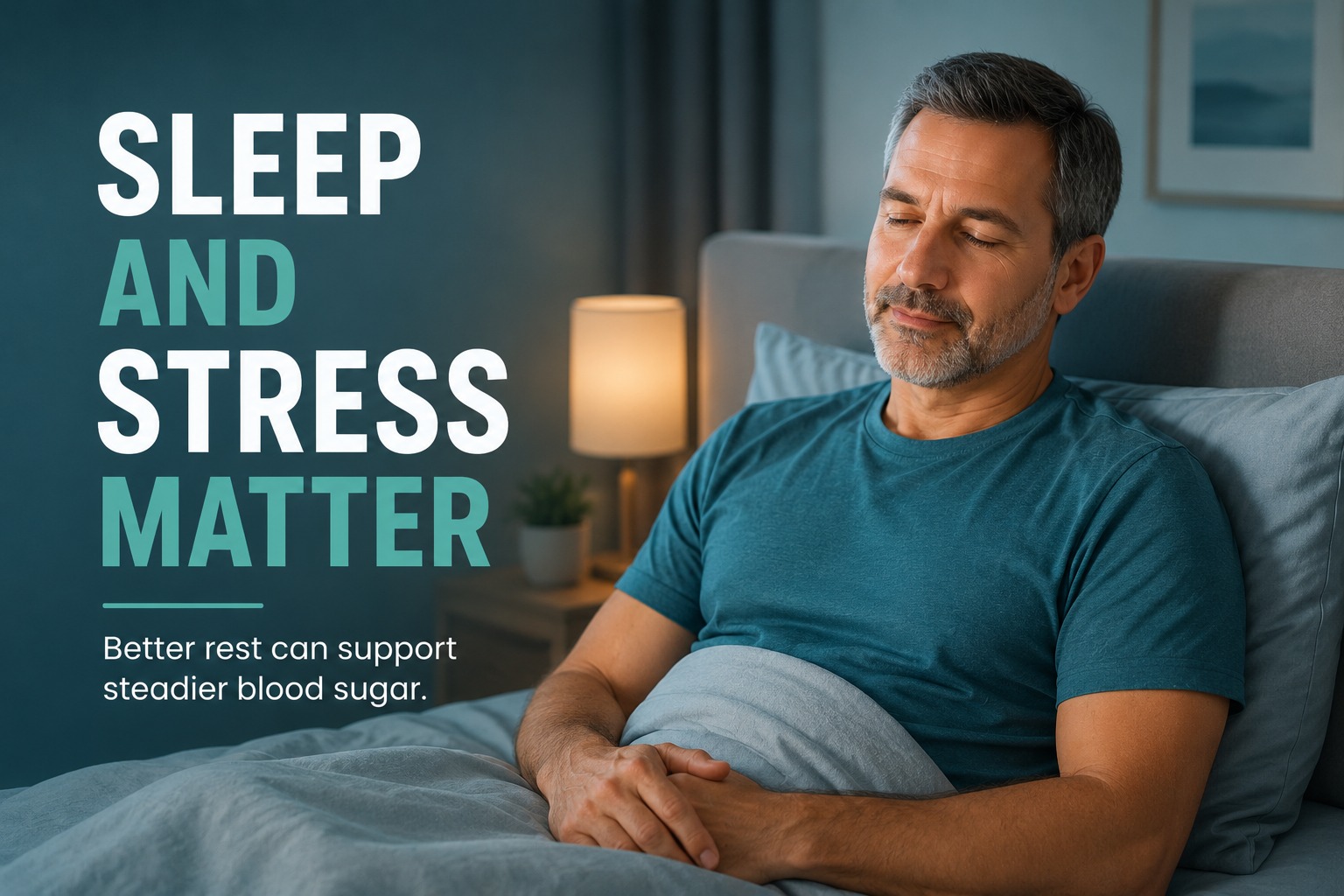 Stress management and restful sleep directly impact maintaining a normal blood sugar level after 40.