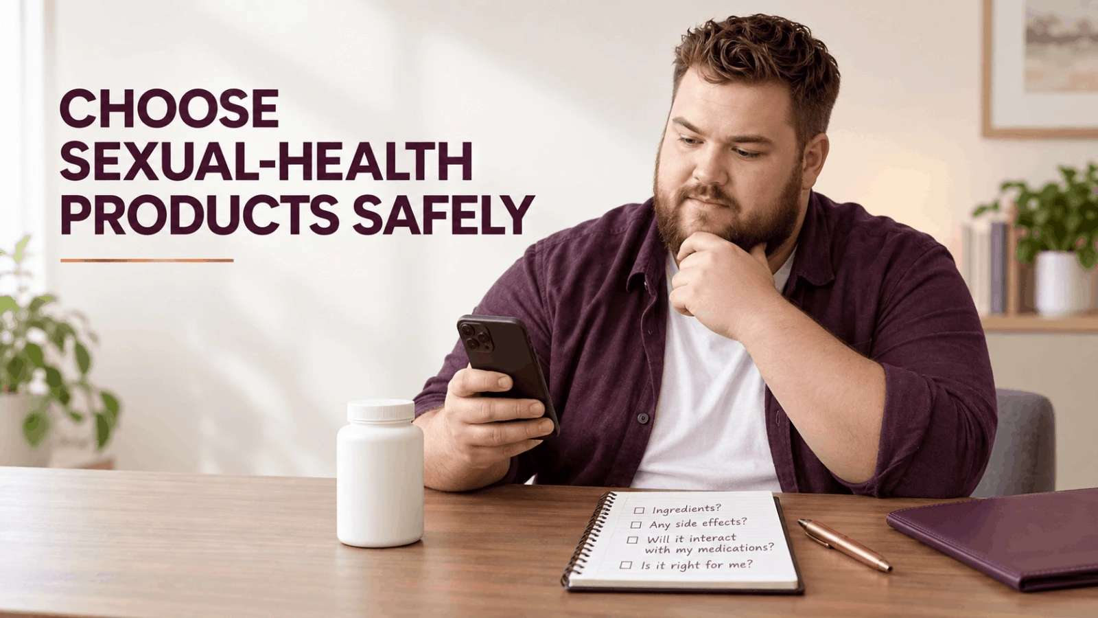 Researching ingredients to choose sexual health products safely for men over 40