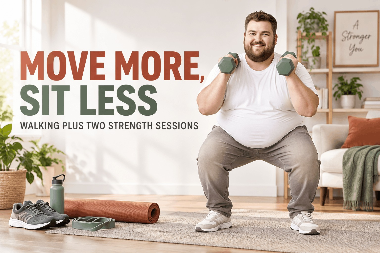 man over 40 doing strength training exercises
