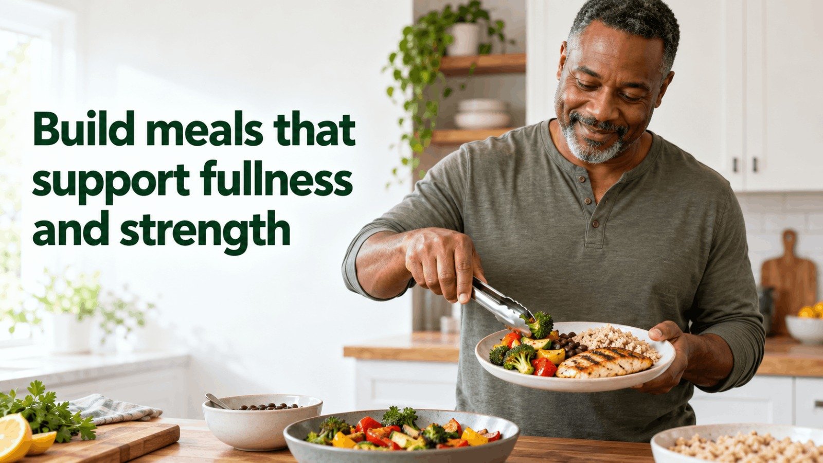 Build meals that support fullness and strength as part of a weight loss plan after 40