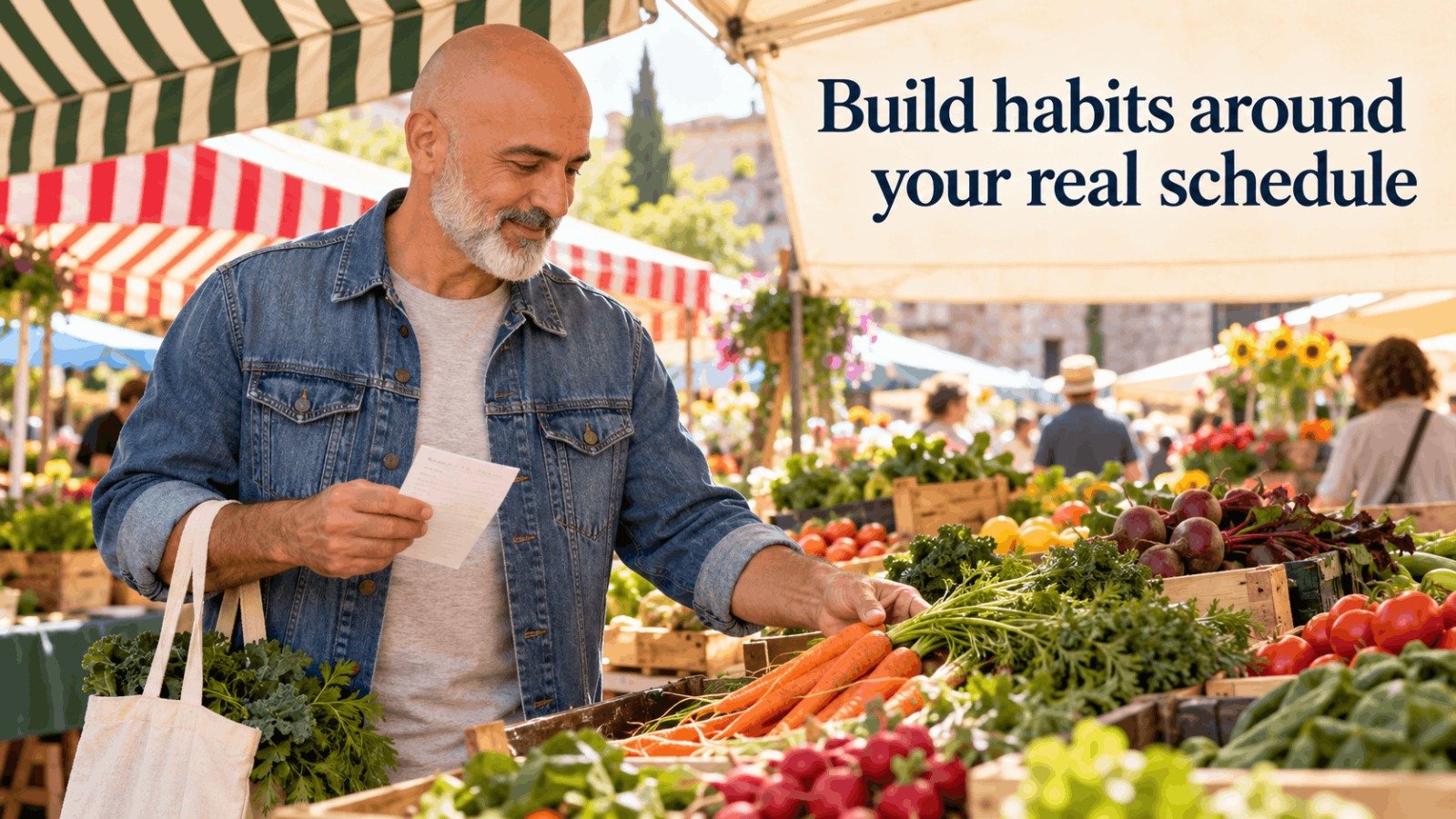 Build weight loss habits around your real schedule while shopping for fresh food